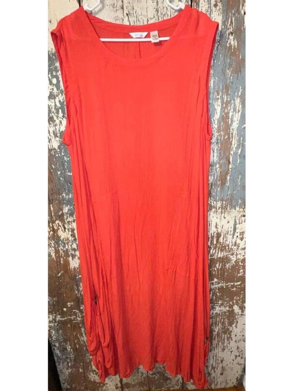 Kaktus womens rayon sleeveless dress, size XXL, red orange